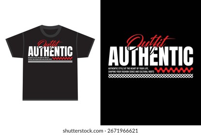 Autêntico Vibes Tipografia T-Shirt Design  