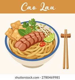 Authentic Vietnamese Cao Lau Dish