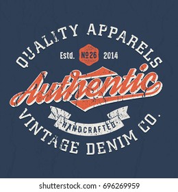 Authentic Vintage Denim Co. - Tee Design For Print