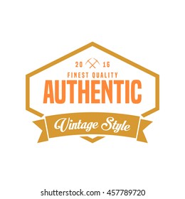 Authentic vintage Logo and Badge. Vintage design element, logo, badge, brand, identity, object and label vector illustration