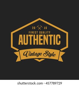 Authentic vintage Logo and Badge. Vintage design element, logo, badge, brand, identity, object and label vector illustration
