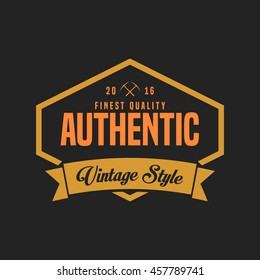 Authentic vintage Logo and Badge. Vintage design element, logo, badge, brand, identity, object and label vector illustration