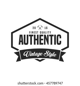 Authentic vintage Logo and Badge. Vintage design element, logo, badge, brand, identity, object and label vector illustration