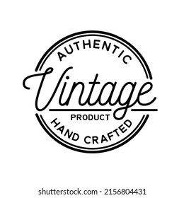 Plantilla de diseño de productos de época auténtica. Logo De Diseño De Sello Artesanal. Vector e Ilustración.
