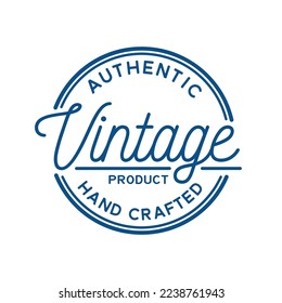 Plantilla de diseño de productos de época auténtica. Logo De Diseño De Sello Artesanal. Vector e Ilustración.