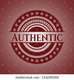 Authentic vintage red emblem