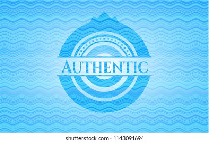 Authentic water wave style badge.