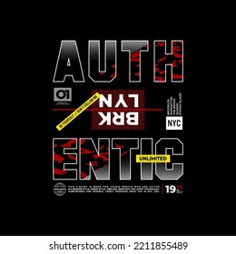 authentic wear graphic for  t-shirt design.