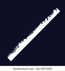 Authentic white chalk stroke vector with rough texture on dark blue. Perfect for school themes, chalkboard designs, and hand-drawn projects. Grainy, natural scribble effect.
