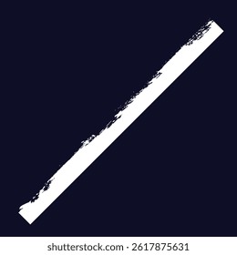 Authentic white chalk stroke vector with rough texture on dark blue. Perfect for school themes, chalkboard designs, and hand-drawn projects. Grainy, natural scribble effect.