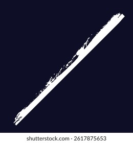 Authentic white chalk stroke vector with rough texture on dark blue. Perfect for school themes, chalkboard designs, and hand-drawn projects. Grainy, natural scribble effect.