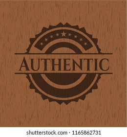Authentic wood icon or emblem