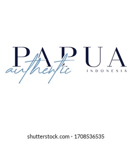Authentic Wordmarks Design. Wonderful Tourism Indonesia. Papua Typography Font Letter