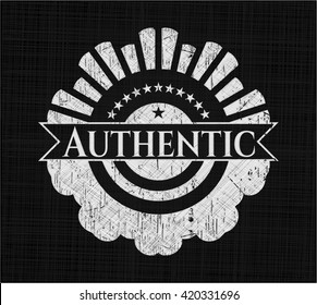 Authentic written on a blackboard