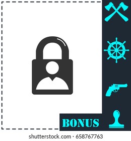 Authenticate icon flat. Simple vector symbol and bonus icon