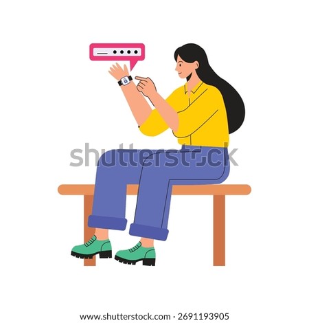 Authenticating on a smartwatch or wearable device illustration
