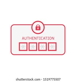 authentication bar icon in flat style, vector illustration