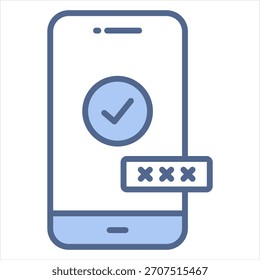 Ilustración vectorial de icono azul de autenticación