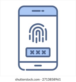Ilustración vectorial de icono azul de autenticación