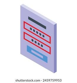 Authentication error icon isometric vector. Incorrect password. Account access denied