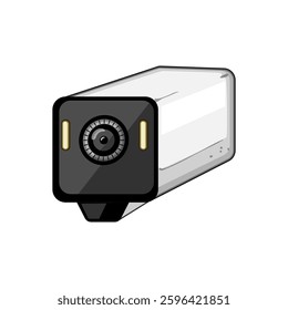 authentication facial recognition camera cartoon. tracking monitoring, analytics automation, verification detection authentication facial recognition camera sign. isolated symbol vector illustration