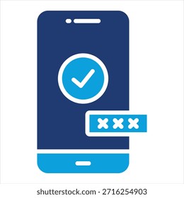 Colección de icono azul plano de autenticación