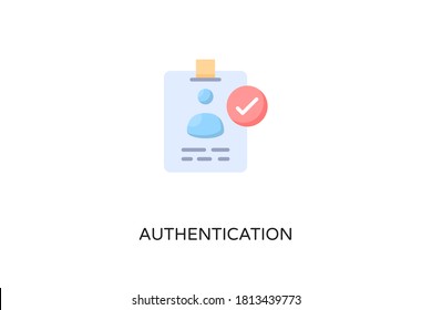 Authentication flat icon in vector. Logotype