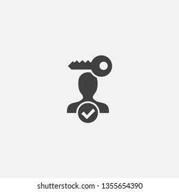 Authentication Glyph icon. Simple sign illustration. Authentication symbol design. Can be used for web, print and mobile