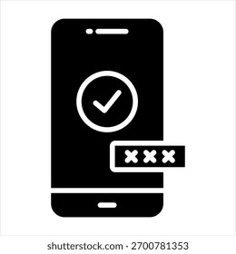 Ilustración vectorial de icono de glifo de autenticación