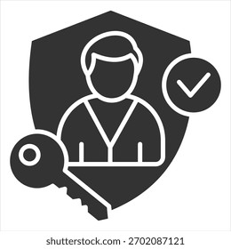 Ilustración vectorial de icono de glifo de autenticación