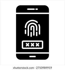 Ilustración vectorial de icono de glifo de autenticación