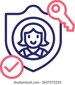 Authentication Icon Color Vector Illustration