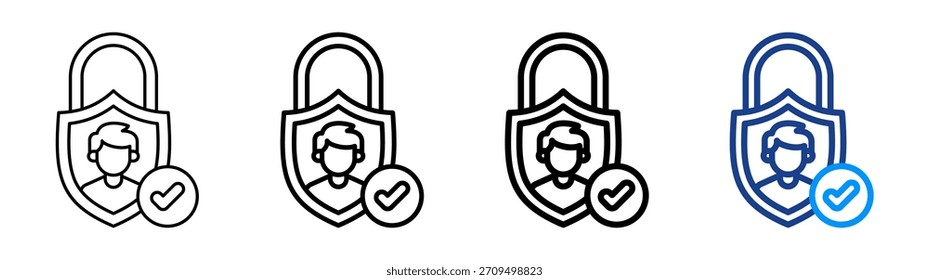 Conjunto de Colección de contorno diferente de icono de autenticación