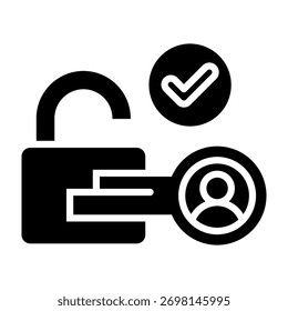 Icono de autenticación Ilustración vectorial de estilo de glifo