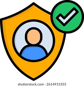Authentication Icon Lineal Color Vector Illustration