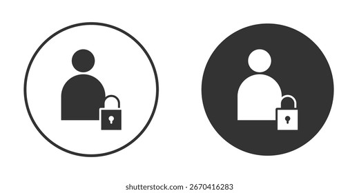 Authentication icon in modern minimalistic flat versions