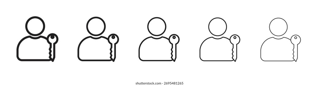 Icono de autenticación. serie de iconos vectoriales de estilo de contorno moderno