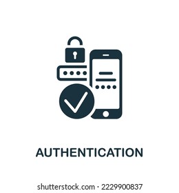 Authentication icon. Monochrome simple Smart Technology icon for templates, web design and infographics