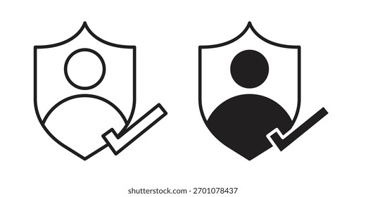 Authentication icon outline concept symbol with editable stroke on white
