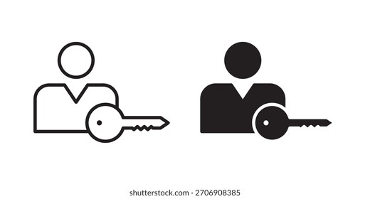 Authentication icon, outline style icon for web site or mobile app, vector graphics