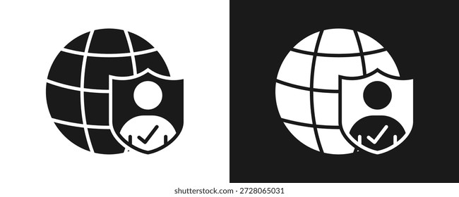 Conjunto De Iconos De Autenticación Glifo En Fondo Blanco Y Negro