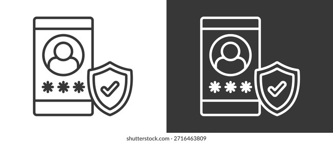 Conjunto De Iconos De Autenticación Colección De Vector Aislada En Blanco Y Negro