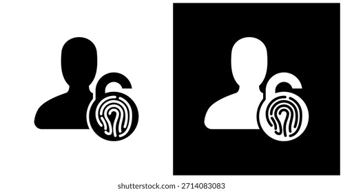 Icono De Autenticación En Fondo Blanco Y Negro