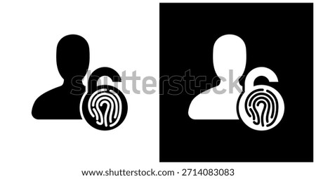 Authentication Icon Set In White And Black Background