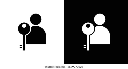Authentifizierungs-Symbol Silhouette in schwarz flach Stil. Grafikelement