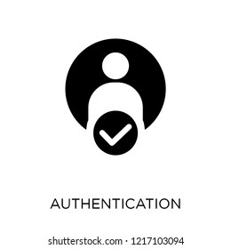 Icono de autenticación. Diseño de símbolos de autenticación de la colección de seguridad de Internet. Ilustración vectorial de elemento simple en fondo blanco.