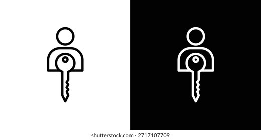 Estilo de contorno de símbolo de icono de autenticación. Icono editable en EPS10