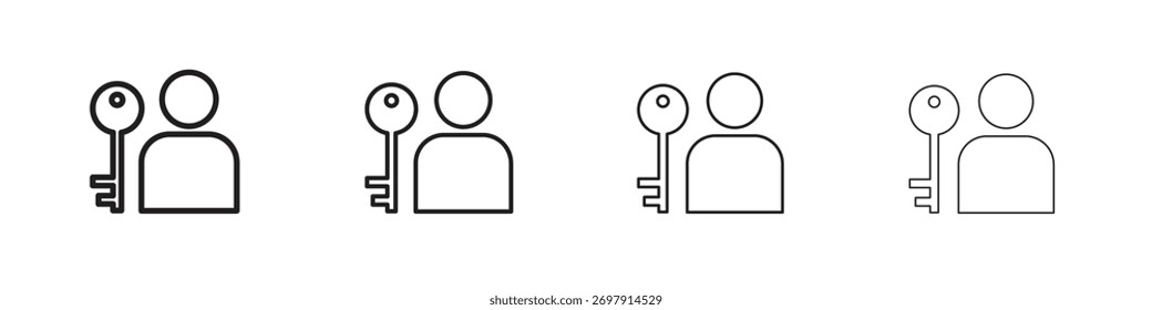 Authentication icon. Thin, Light Regular And Bold style design isolated on white background