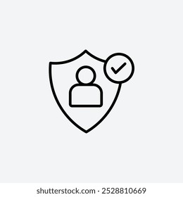 Authentication icon in tree different line stroke sizes.
