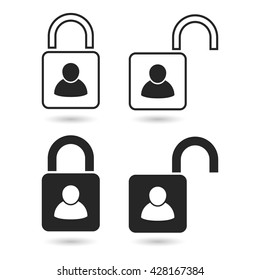 Authentication icon. User login. Icons locks. Symbols locks. Vector illustration